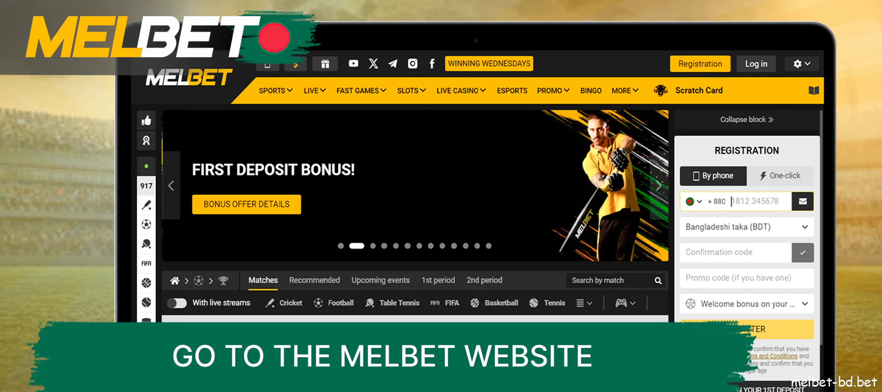 Open the Melbet website or mobile app