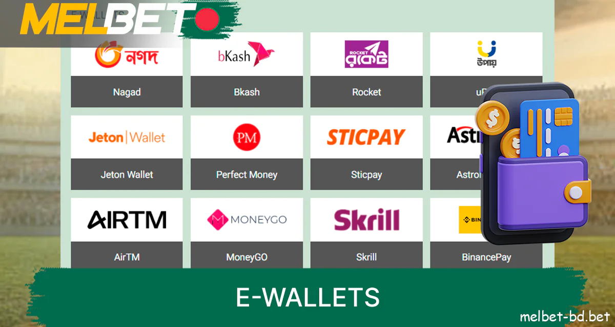 You can use the e-wallet payment method to make payments to your Melbet account