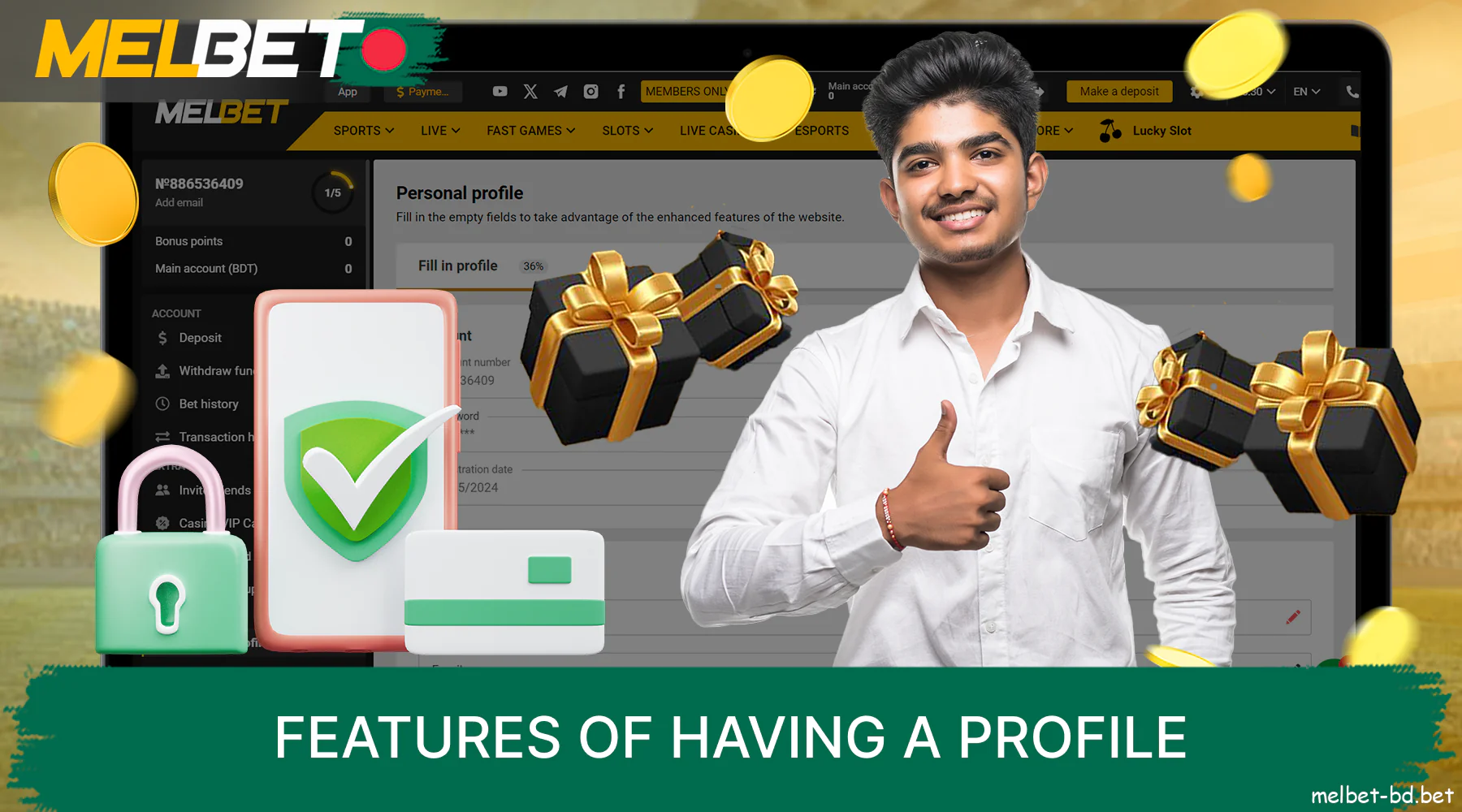 Features of having a profile on Melbet website for Bangladeshi players