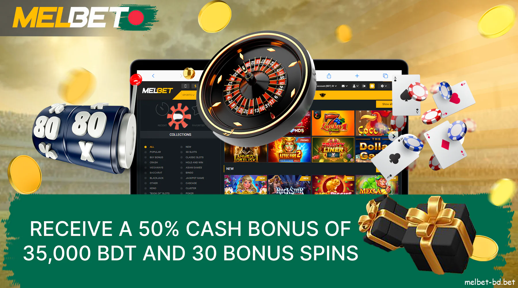 Online casino games on Melbet website for Bangladeshi gamblers