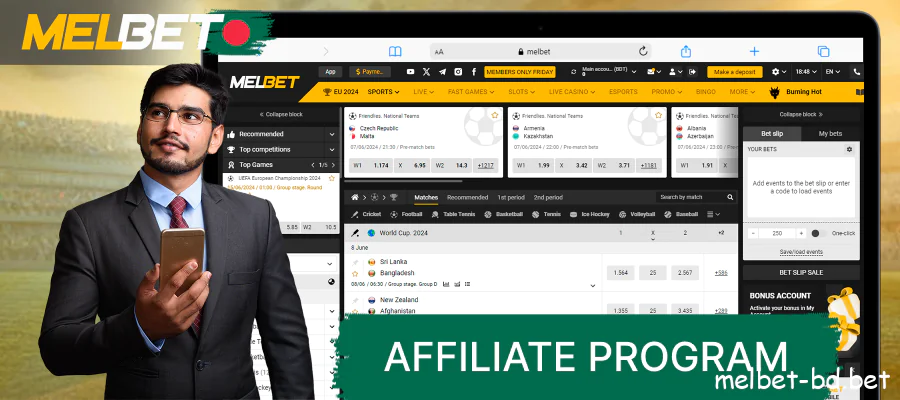 Affiliate program with Melbet