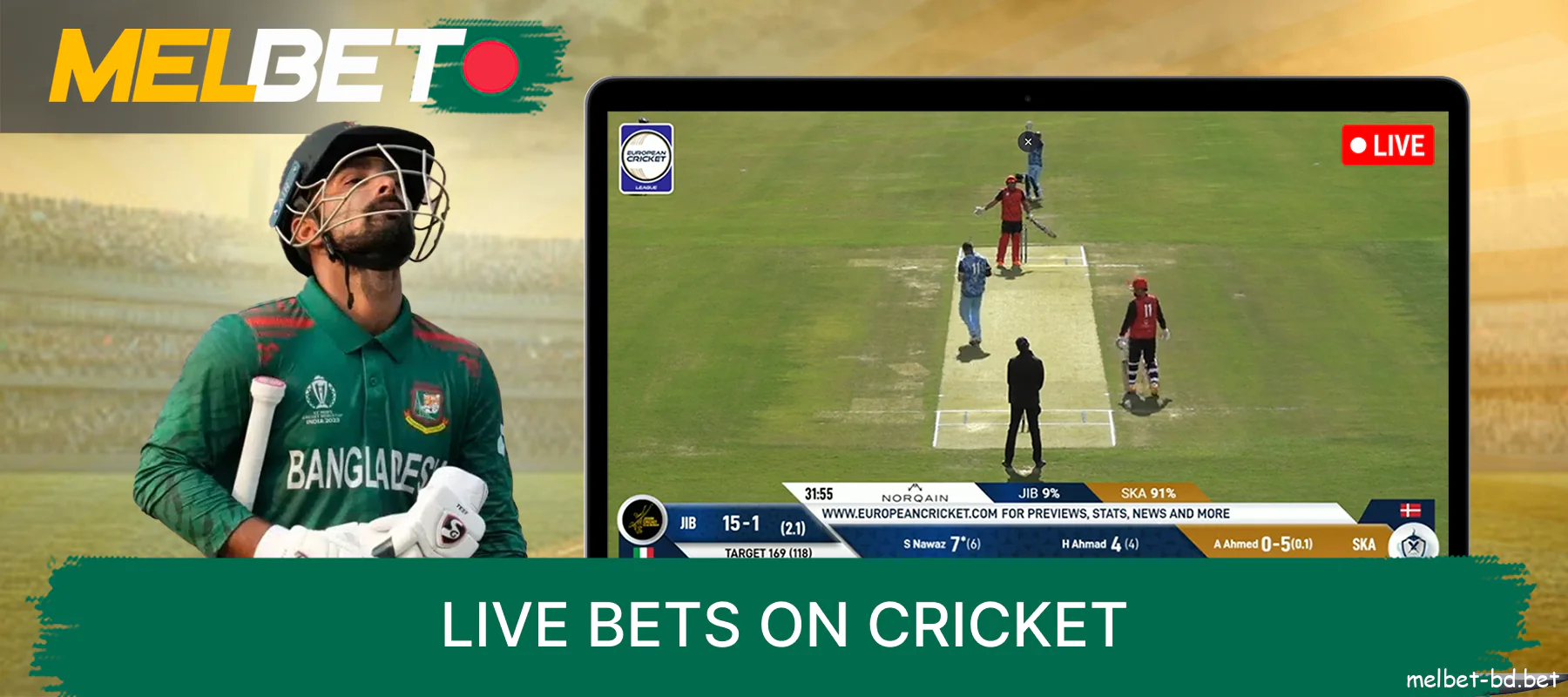 Melbet Bangladesh offers live cricket betting