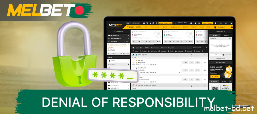 Melbet website disclaims responsibility