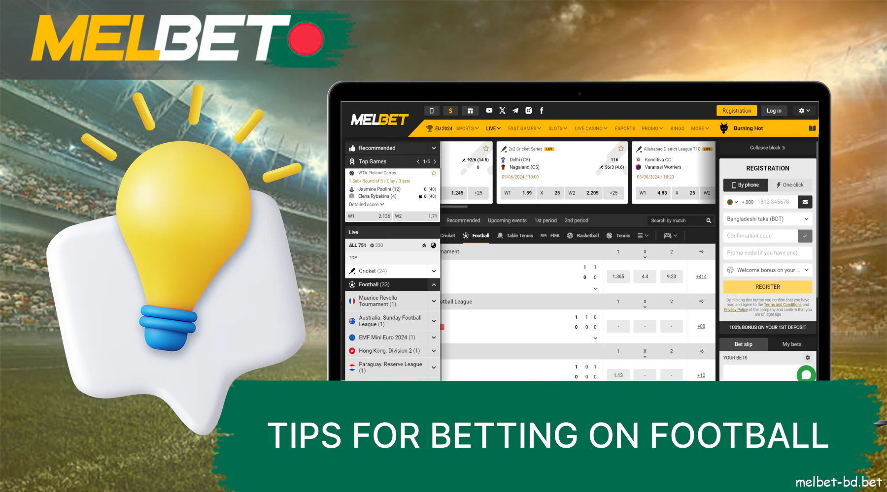 Melbet soccer betting tips for Bangladeshi players