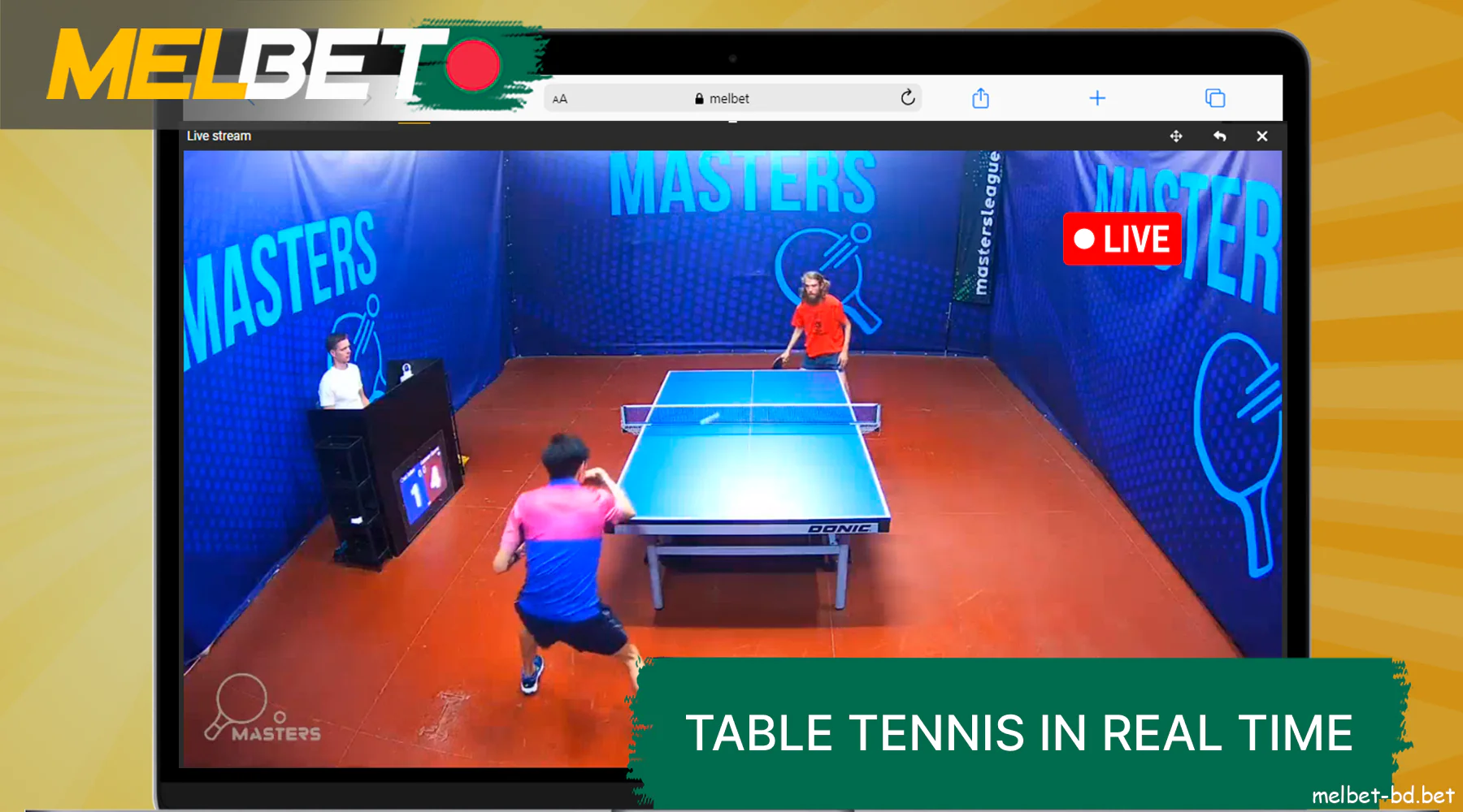 Live table tennis betting with Melbet in Bangladesh