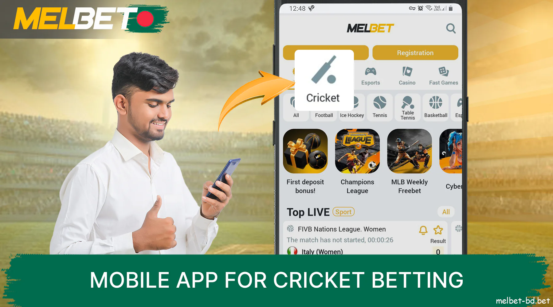 Melbet mobile app is available for all Bangladeshi players