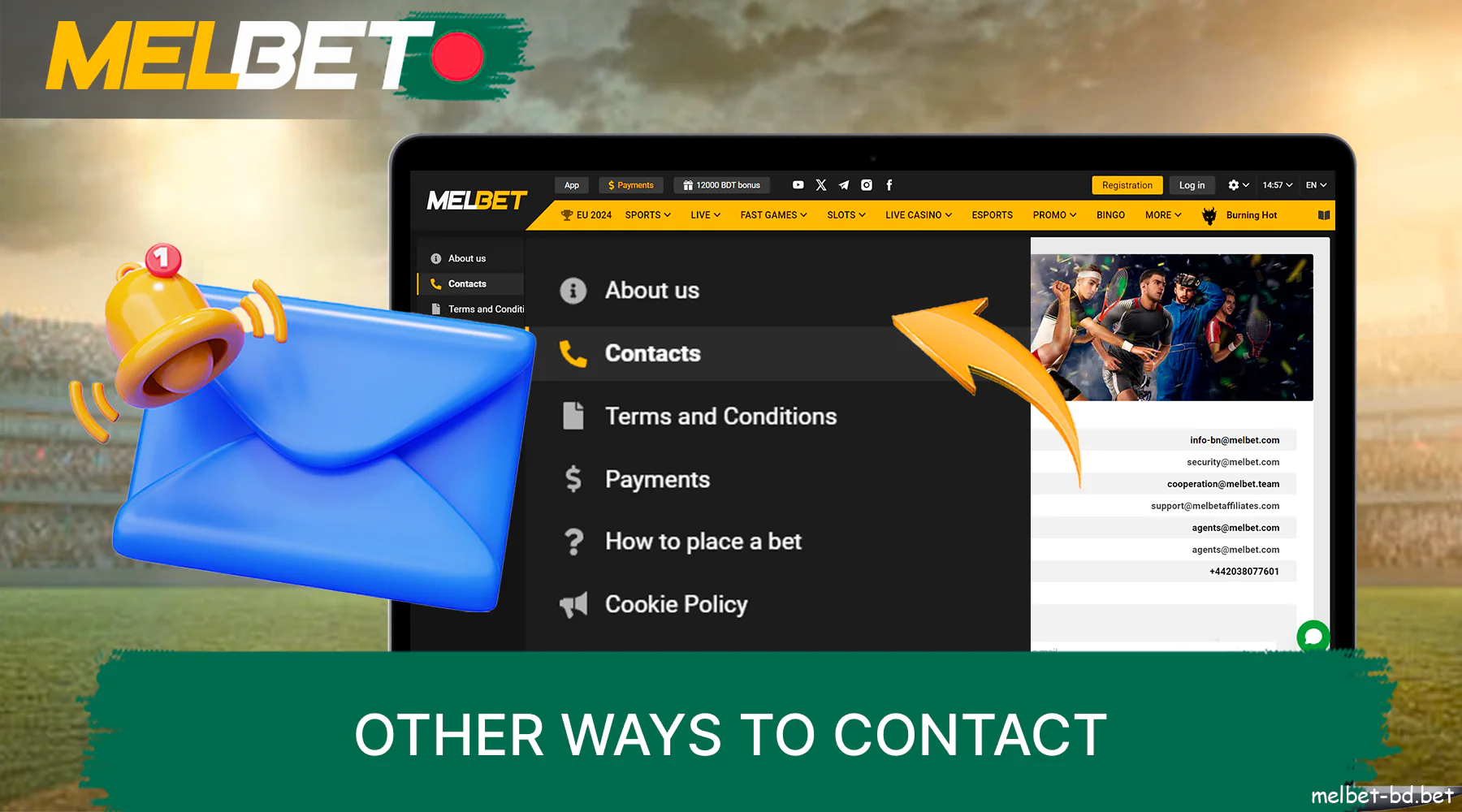 Other ways to contact Melbet support in Bangladesh