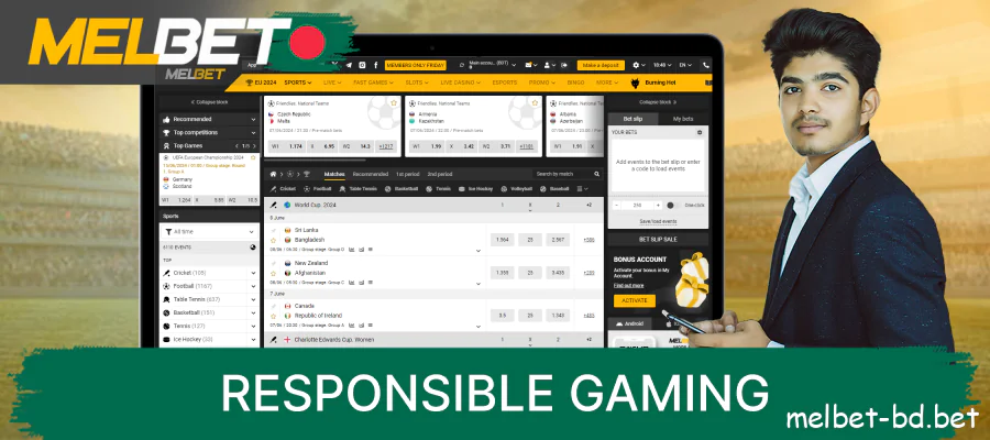 Melbet's Bangladesh site promotes responsible gaming