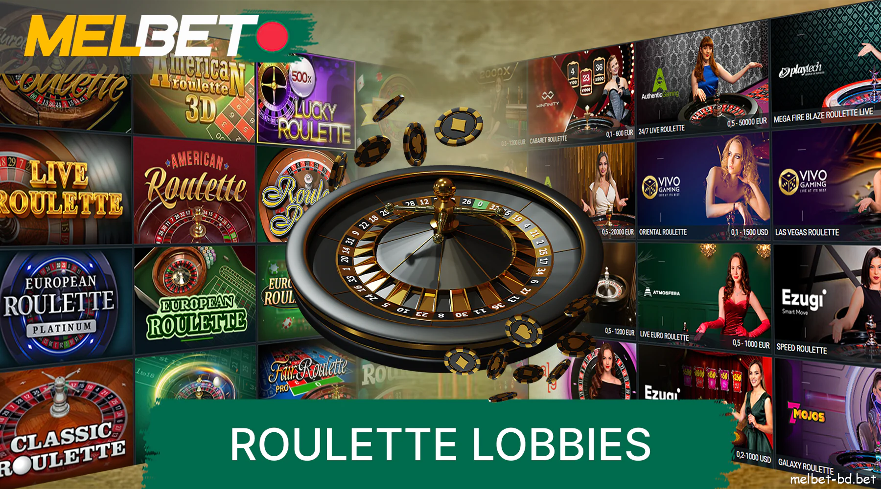 Melbet Casino has a lot of roulette lobbies