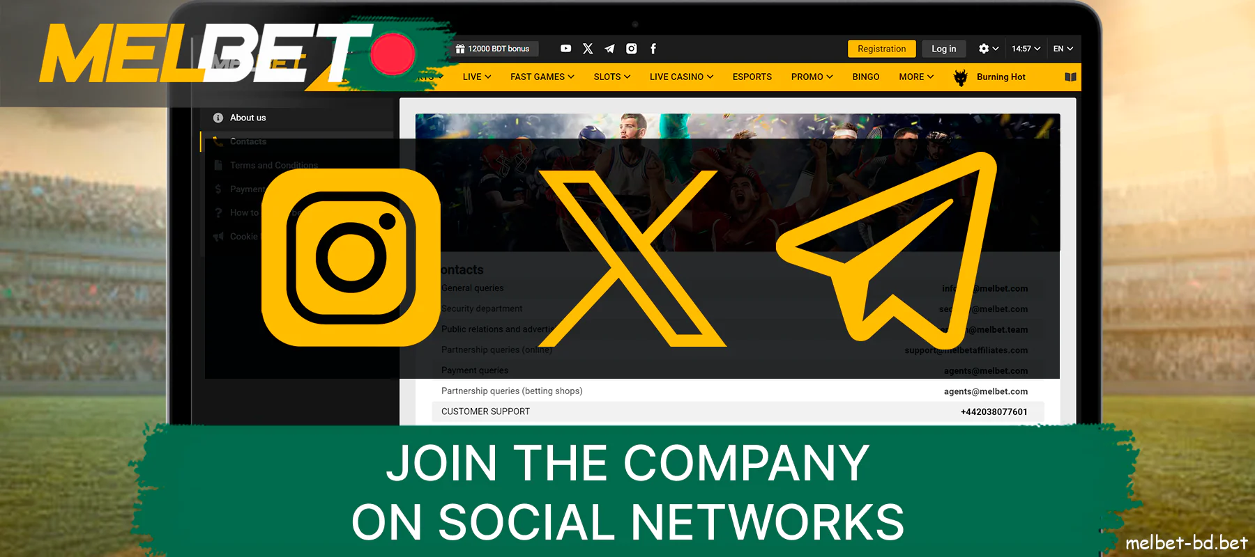 Melbet's social network and messenger