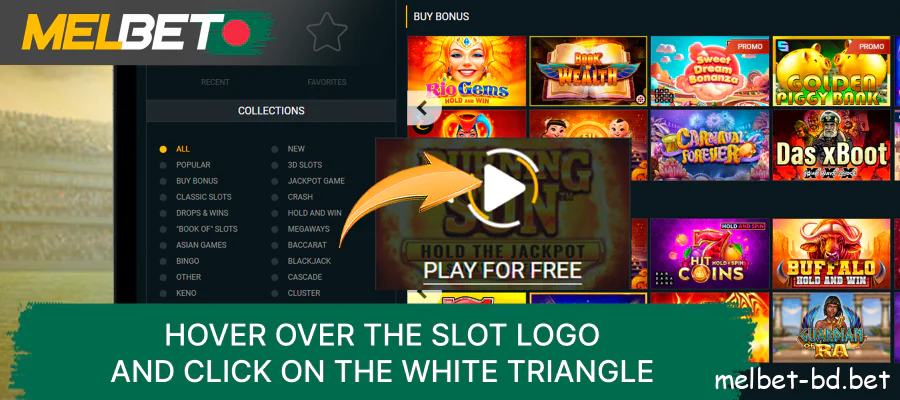 Choose a slot at Melbet Casino