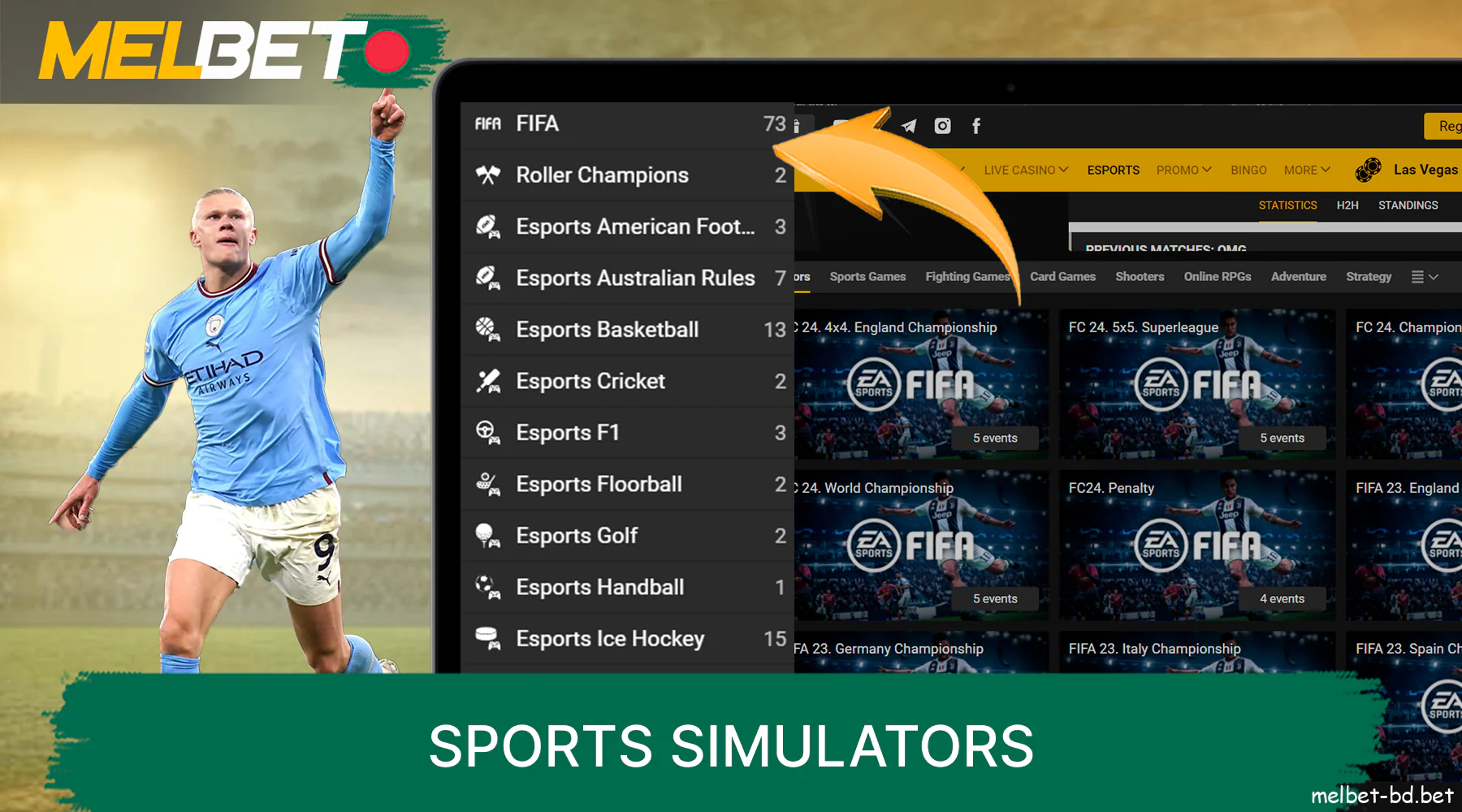 Melbet is betting on sports simulators in Bangladesh