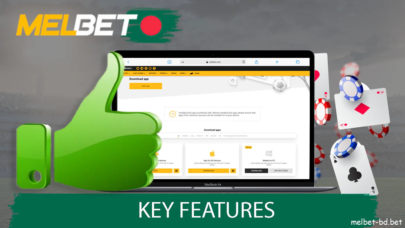 Key Features of Melbet app for PC