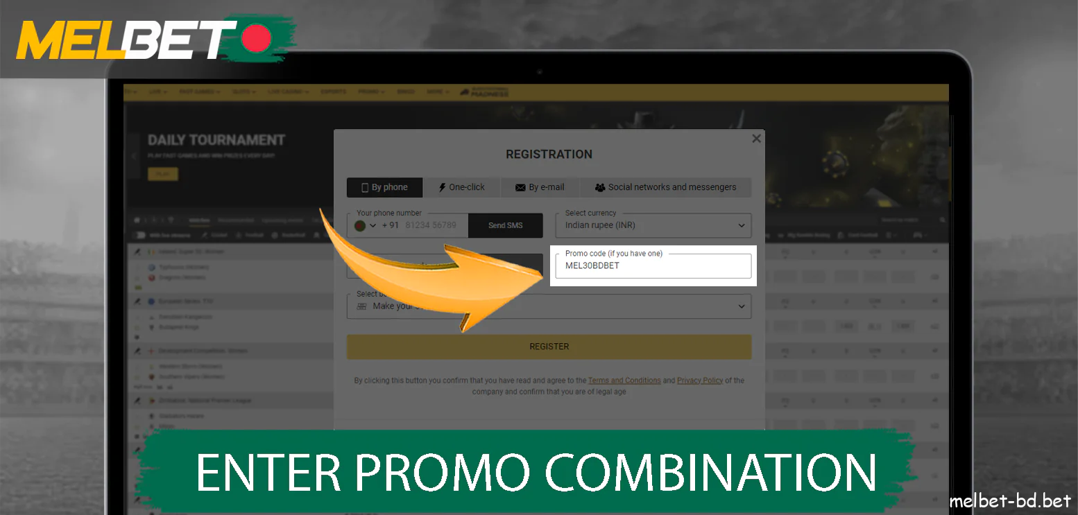 Use Promo combination Melbet for Bangladesh